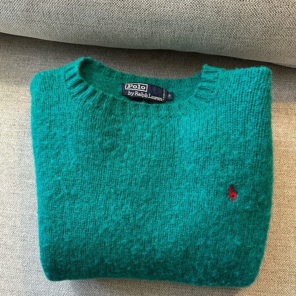 Vintage Ralph Lauren Turquoise Crew Neck Sweater - Picture 5 of 6